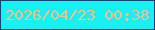 文字の大きさ：4、枠の色：18446c、背景の色：18f1f3、文字の色：fcbf8d 無料ブログパーツのブログ時計