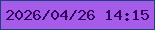 文字の大きさ：1、枠の色：184482、背景の色：a65be9、文字の色：32065f 無料ブログパーツのブログ時計