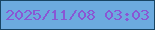 文字の大きさ：5、枠の色：184563、背景の色：6cabdf、文字の色：8957d4 無料ブログパーツのブログ時計