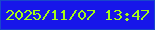 文字の大きさ：1、枠の色：1847cb、背景の色：1716ea、文字の色：a4fb14 無料ブログパーツのブログ時計