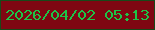 文字の大きさ：2、枠の色：184919、背景の色：7f0712、文字の色：1dc447 無料ブログパーツのブログ時計