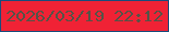 文字の大きさ：3、枠の色：184c7c、背景の色：f02235、文字の色：555347 無料ブログパーツのブログ時計