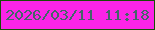 文字の大きさ：4、枠の色：184f05、背景の色：fc24e7、文字の色：436668 無料ブログパーツのブログ時計