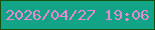 文字の大きさ：1、枠の色：18510d、背景の色：13a386、文字の色：e48bcf 無料ブログパーツのブログ時計