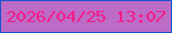 文字の大きさ：5、枠の色：1853ce、背景の色：bc6cc7、文字の色：f41c88 無料ブログパーツのブログ時計