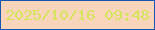 文字の大きさ：1、枠の色：1857b1、背景の色：f8d4ba、文字の色：d4e55d 無料ブログパーツのブログ時計