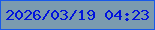 文字の大きさ：5、枠の色：1859e9、背景の色：7b9baf、文字の色：0113dd 無料ブログパーツのブログ時計