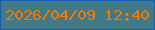 文字の大きさ：1、枠の色：185cae、背景の色：407987、文字の色：f27c01 無料ブログパーツのブログ時計
