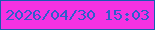 文字の大きさ：5、枠の色：185cb1、背景の色：f532e2、文字の色：315dcc 無料ブログパーツのブログ時計