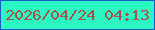 文字の大きさ：1、枠の色：185cc7、背景の色：2af7c1、文字の色：a3554c 無料ブログパーツのブログ時計