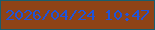 文字の大きさ：5、枠の色：185e6e、背景の色：8e4317、文字の色：1f53da 無料ブログパーツのブログ時計