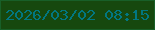 文字の大きさ：5、枠の色：185f28、背景の色：16480e、文字の色：027781 無料ブログパーツのブログ時計