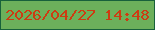 文字の大きさ：3、枠の色：18613b、背景の色：6cb05b、文字の色：cd3b12 無料ブログパーツのブログ時計
