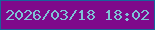 文字の大きさ：2、枠の色：18639b、背景の色：7f098b、文字の色：7fc2d5 無料ブログパーツのブログ時計