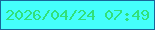 文字の大きさ：1、枠の色：186599、背景の色：45fefc、文字の色：31e07a 無料ブログパーツのブログ時計