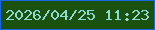 文字の大きさ：1、枠の色：1866e3、背景の色：1b510f、文字の色：8cdbd2 無料ブログパーツのブログ時計
