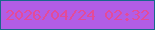 文字の大きさ：2、枠の色：18688b、背景の色：b25de5、文字の色：e34b99 無料ブログパーツのブログ時計