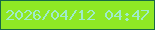 文字の大きさ：5、枠の色：186945、背景の色：8fe825、文字の色：9febcb 無料ブログパーツのブログ時計