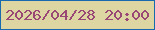 文字の大きさ：4、枠の色：186aae、背景の色：ded6a2、文字の色：994875 無料ブログパーツのブログ時計