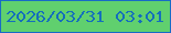 文字の大きさ：3、枠の色：186bc6、背景の色：60d06e、文字の色：146fbc 無料ブログパーツのブログ時計