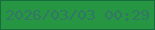 文字の大きさ：5、枠の色：186d3f、背景の色：279642、文字の色：317666 無料ブログパーツのブログ時計