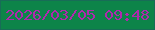 文字の大きさ：4、枠の色：186d57、背景の色：0d8449、文字の色：b028ad 無料ブログパーツのブログ時計