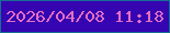 文字の大きさ：4、枠の色：186d93、背景の色：3405b1、文字の色：e56dc5 無料ブログパーツのブログ時計