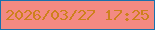 文字の大きさ：1、枠の色：1871ad、背景の色：f38a82、文字の色：ce801d 無料ブログパーツのブログ時計