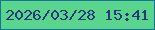 文字の大きさ：4、枠の色：187399、背景の色：5ad58e、文字の色：27387b 無料ブログパーツのブログ時計
