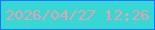 文字の大きさ：5、枠の色：1875ff、背景の色：37d7d3、文字の色：e89fb4 無料ブログパーツのブログ時計