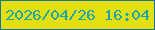 文字の大きさ：2、枠の色：187694、背景の色：e4df0f、文字の色：1ba7a8 無料ブログパーツのブログ時計