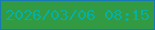 文字の大きさ：5、枠の色：1879b7、背景の色：329a42、文字の色：06b0a5 無料ブログパーツのブログ時計