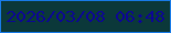文字の大きさ：5、枠の色：187ae4、背景の色：0b383a、文字の色：0c0990 無料ブログパーツのブログ時計