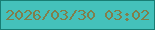 文字の大きさ：2、枠の色：187d74、背景の色：44c1bb、文字の色：817e4b 無料ブログパーツのブログ時計