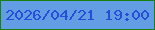 文字の大きさ：1、枠の色：188110、背景の色：639de4、文字の色：254dd8 無料ブログパーツのブログ時計