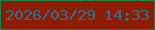文字の大きさ：2、枠の色：188544、背景の色：8d1c02、文字の色：28729a 無料ブログパーツのブログ時計