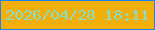 文字の大きさ：1、枠の色：1885fb、背景の色：f2af0a、文字の色：8cddc2 無料ブログパーツのブログ時計