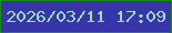 文字の大きさ：4、枠の色：188b16、背景の色：3835a9、文字の色：9cdbcc 無料ブログパーツのブログ時計