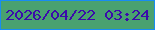 文字の大きさ：2、枠の色：188cf2、背景の色：49a170、文字の色：3b0bab 無料ブログパーツのブログ時計