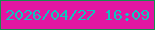 文字の大きさ：2、枠の色：188d4e、背景の色：e216a2、文字の色：0dc6be 無料ブログパーツのブログ時計