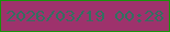 文字の大きさ：3、枠の色：18930b、背景の色：9e326c、文字の色：336f60 無料ブログパーツのブログ時計