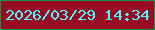 文字の大きさ：3、枠の色：189446、背景の色：980b24、文字の色：4dfbff 無料ブログパーツのブログ時計