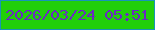 文字の大きさ：4、枠の色：1894b8、背景の色：21cf0a、文字の色：6a2ac4 無料ブログパーツのブログ時計