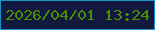 文字の大きさ：2、枠の色：1895c2、背景の色：13193e、文字の色：489001 無料ブログパーツのブログ時計