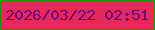文字の大きさ：2、枠の色：189609、背景の色：e6285a、文字の色：6b0a7e 無料ブログパーツのブログ時計