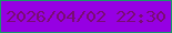 文字の大きさ：1、枠の色：189869、背景の色：9600e3、文字の色：790d72 無料ブログパーツのブログ時計
