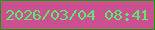 文字の大きさ：5、枠の色：189901、背景の色：cb5091、文字の色：58ec6a 無料ブログパーツのブログ時計