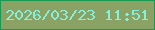 文字の大きさ：1、枠の色：189a52、背景の色：8aa364、文字の色：88f0d8 無料ブログパーツのブログ時計