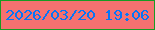 文字の大きさ：5、枠の色：189b23、背景の色：f57170、文字の色：0675f7 無料ブログパーツのブログ時計