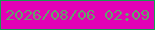 文字の大きさ：3、枠の色：189d51、背景の色：e202b6、文字の色：64a16b 無料ブログパーツのブログ時計
